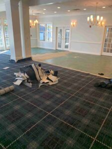 Community Center Renovation update – new carpet installation near completion