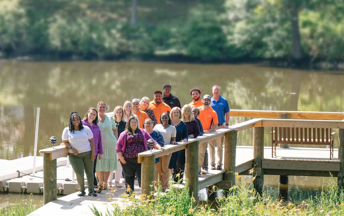 Londonderry celebrates team service. Londonderry team members on dock